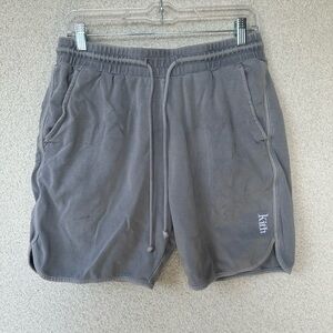 Kith Crystal Wash Interlock Jordan Shorts in the Statue Grey - Medium